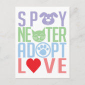 Spay Neuter Adopt Love 2 Briefkaart (Voorkant)