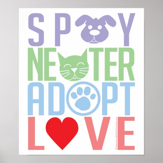 Spay Neuter Adopt Love 2 Poster (Voorkant)