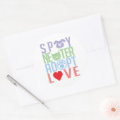 Spay Neuter Adopt Love 2 Ronde Sticker (Envelop)