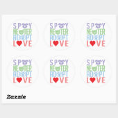 Spay Neuter Adopt Love 2 Ronde Sticker (Vel)