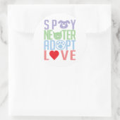 Spay Neuter Adopt Love 2 Ronde Sticker (Tas)