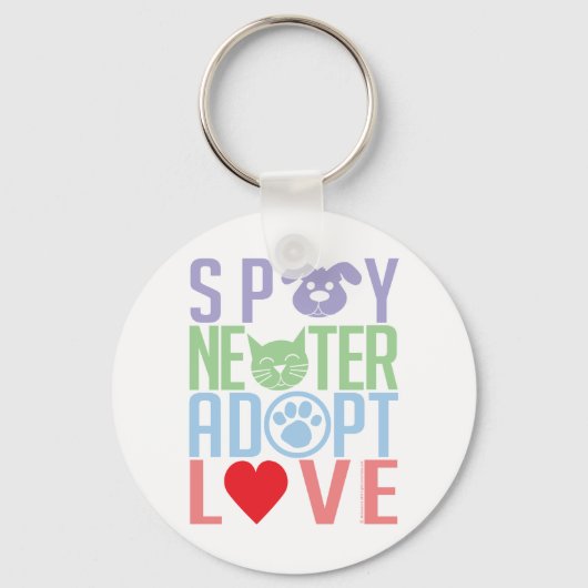 Spay Neuter Adopt Love 2 Sleutelhanger (Voorkant)
