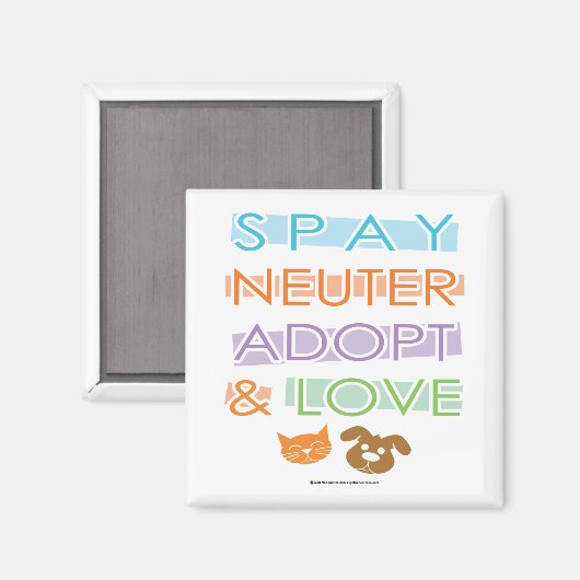 Spay Neuter Adopt Love Magneet (Voorkant / Achterkant)