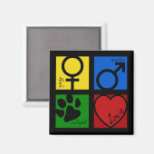 Spay-Neuter-Adopt-Love Magneet (Voorkant / Achterkant)