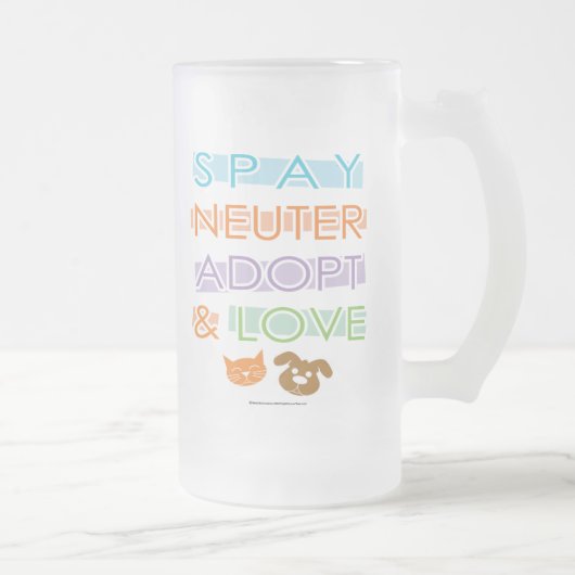 Spay Neuter Adopt Love Matglas Bierpul (Rechts)