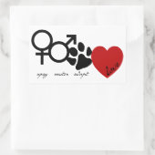 Spay-Neuter-Adopt-Love Rechthoekige Sticker (Tas)