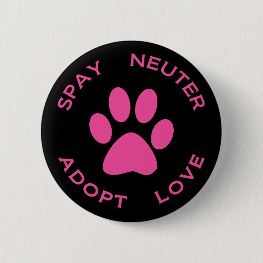 Spay Neuter Adopt Love Ronde Button 5,7 Cm (Voorkant)