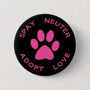 Spay Neuter Adopt Love Ronde Button 5,7 Cm