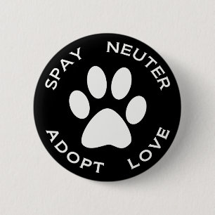 Spay Neuter Adopt Love Ronde Button 5,7 Cm