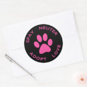 Spay Neuter Adopt Love Ronde Sticker (Envelop)