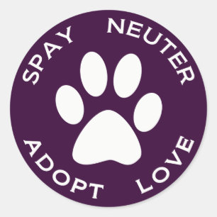 Spay Neuter Adopt Love Ronde Sticker