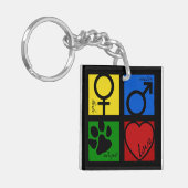 Spay-Neuter-Adopt-Love Sleutelhanger (Voorkant Links)