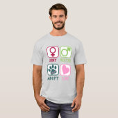 Spay Neuter Adopt Love T-shirt (Voorkant volledig)