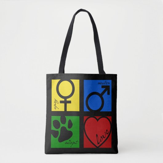 Spay-Neuter-Adopt-Love Tote Bag (Voorkant)