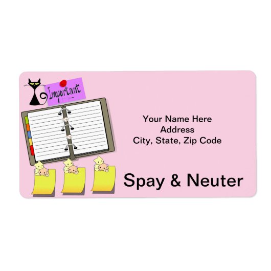 Spay & Neuter Felines Cat Kitten Labels (Voorkant)