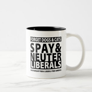 Spay & Neuter Liberals Tweekleurige Koffiemok