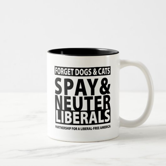 Spay & Neuter Liberals Tweekleurige Koffiemok (Rechts)