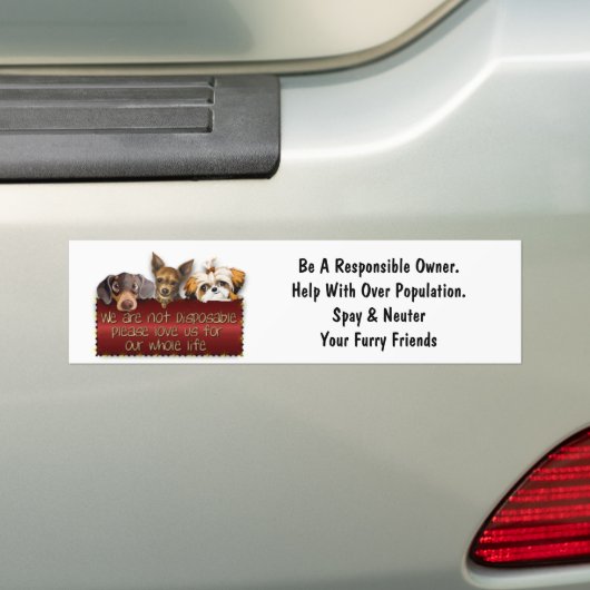 Spay/Neuter ondersteunen Bumpersticker (Op auto)