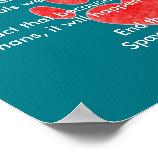 Spay & Neuter Pawprint Poster (Hoek)