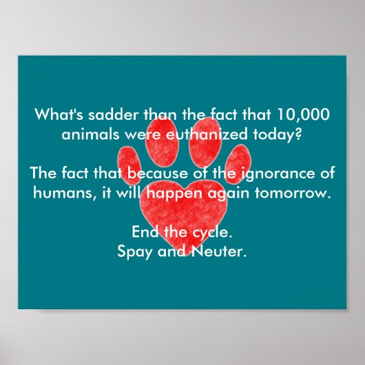 Spay & Neuter Pawprint Poster (Voorkant)