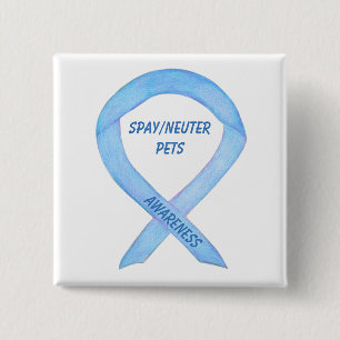 Spay/Neuter Pets Awareness Custom Ribbon Art Pin Vierkante Button 5,1 Cm