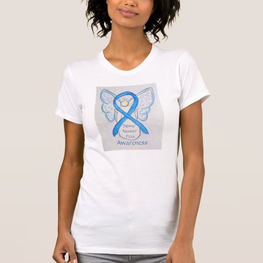 Spay/Neuter Pets Awareness Ribbon Angel Shirt (Voorkant)