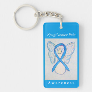 Spay/Neuter Pets Awareness Ribbon Angel Sleutelhan Sleutelhanger