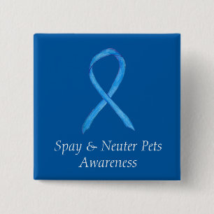 Spay/Neuter Pets Awareness Ribbon Custom Art Pin Vierkante Button 5,1 Cm