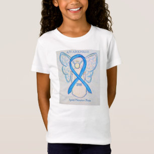 Spay/Neuter Pets Blue Awareness Ribbon Angel Shirt
