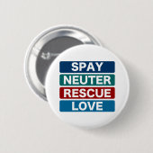 Spay Neuter Rescue Love (2) Ronde Button 5,7 Cm (Voorkant /achterkant)