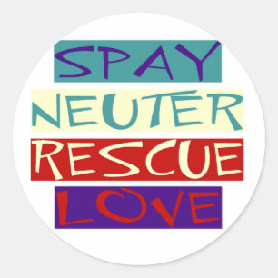 Spay Neuter Rescue Love Ronde Sticker