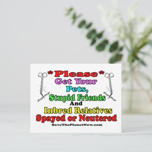 Spay of Neuter Briefkaart (Staand voorkant)