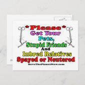 Spay of Neuter Briefkaart (Voorkant / Achterkant)