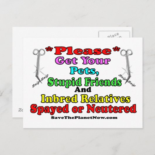 Spay of Neuter Briefkaart (Voorkant / Achterkant)