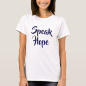 Speak Hope Wit en Donkerblauw T-Shirt (Voorkant)