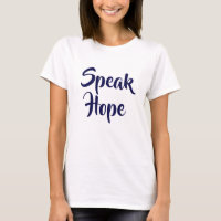 Speak Hope Wit en Donkerblauw T-Shirt