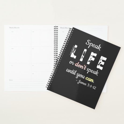 Speak Life or Don't Speak - Planner (Display)