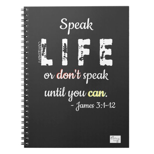 Speak Life or Don't Speak = Spiral Photo Notebook Notitieboek (Voorkant)