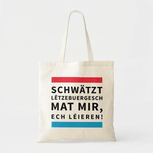 Speak Luxembourgish bag Tote Bag (Voorkant)