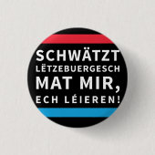 Speak Luxembourgish Black Button (Voorkant)