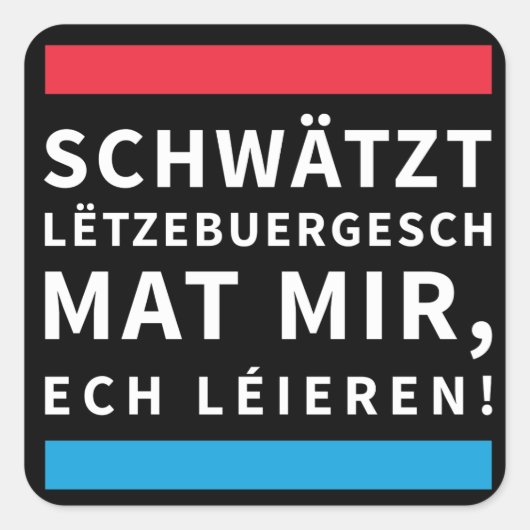 Speak Luxembourgish Black Sticker (Voorkant)