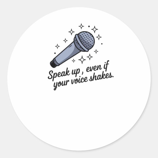 Speak Up - Motivatie microfoon Sticker (Voorkant)