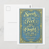"Speak What We Feel" Shakespeare Briefkaart (Voorkant / Achterkant)