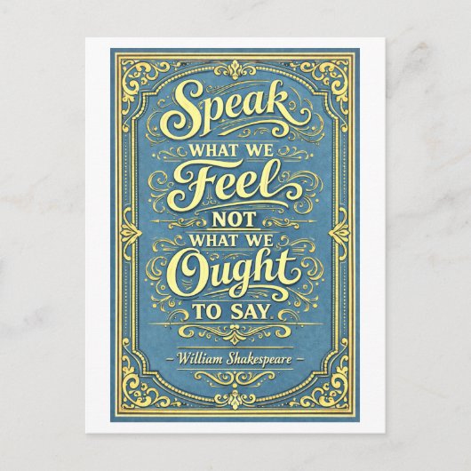 "Speak What We Feel" Shakespeare Briefkaart (Voorkant)