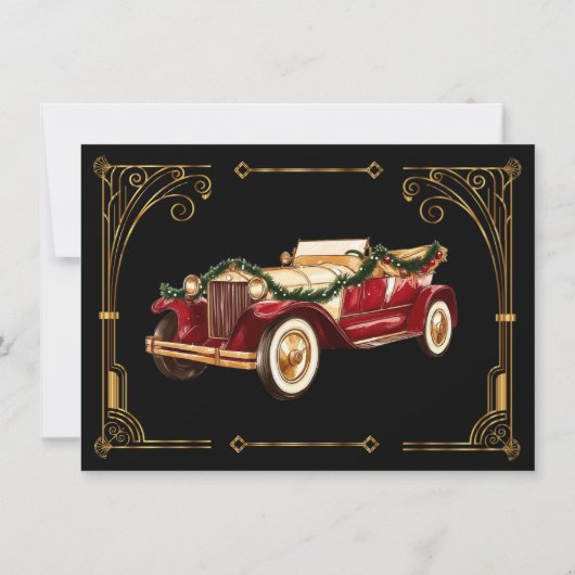 Speakeasy Christmas Great Gatsby Art Deco Party Kaart (Achterkant)
