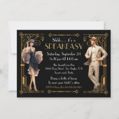 Speakeasy Flapper Grote Gatsby Art Deco Party Kaart (Voorkant)