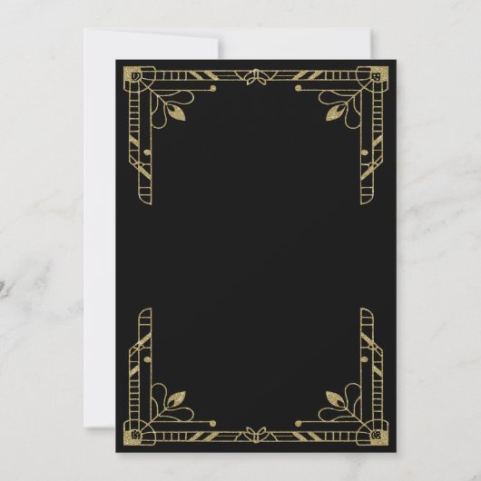 Speakeasy Flapper Roaring 20s Gatsby Gold Verjaard Kaart (Achterkant)