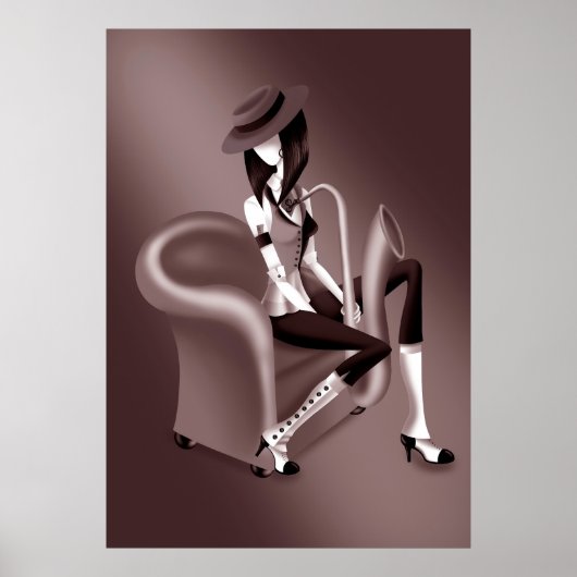 "Speakeasy" – Jazz-geïnspireerd Poster (Voorkant)