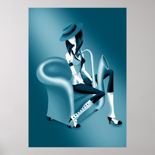 "Speakeasy" – Jazz-geïnspireerd Poster (Voorkant)