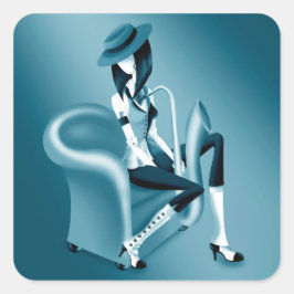 "Speakeasy" – Jazz-geïnspireerd Vierkante Sticker